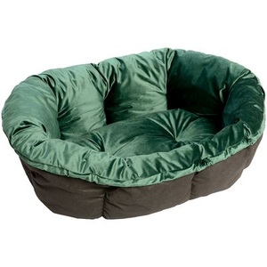 ferplast, Ferplast Hundekorb Siesta Deluxe schwarz mit Überzug Sofà samt grün - Set Grösse 10: L 96 x B 71 x H 32 cm, Überzug Samt grün für Ferplast Korb Siesta Deluxe - 10: L 96 x B 71 x H 32 cm