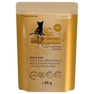 catz finefood, Sparpaket catz finefood 64 x 85 g - Rind & Ente, catz finefood Nassfutter No.23 Rind & Ente, 85 g