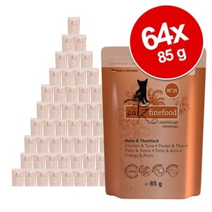 catz finefood, Sparpaket catz finefood 64 x 85 g - Kalb, catz finefood Nassfutter No.07 Rind & Kalb, 85 g