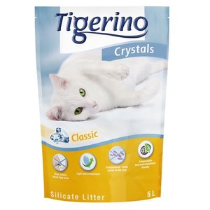 Tigerino, Tigerino Crystals Katzenstreu - 5 l, Tigerino Crystals Classic Sensitive Katzenstreu ? parfümfrei - 5 l