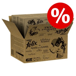 Felix, Jumbopack: 80 x 100 g Felix ´´So gut wie es aussieht´´ - Thunfisch, Lachs, Kabeljau, Seelachs, 