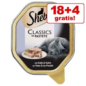 Sheba, 18 + 4 gratis! 22 x 85 g Megapack Sheba Schale - Sauce Speciale mit Frikassee mit Pute und Gemüse, 