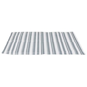 Trixie, Trixie Kühlmatte Stripes - Größe M: L 50 x B 40 cm, Kühlmatte M 50x40cm weiss/grau