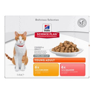 Hill´s Science Plan, Hill´s Science Plan Young Adult Sterilised Cat 6 x 85 g - mit Huhn, Hill's Science Plan Adult Sterilised - 12 x 85 g Huhn