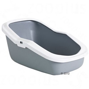 savic, Savic Katzentoilette Aseo mit hohem Rand - hellgrau / weiß, Savic Katzentoilette Aseo mit hohem Rand - hellgrau / weiss