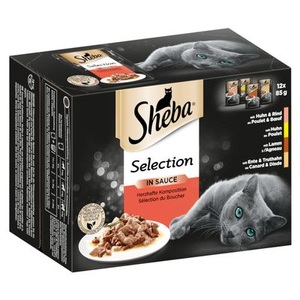 Sheba, Sheba Katzen Nassfutter Tech-Mixpack - 24 x Beutel Selection in Sauce Geflügel Variation + 24 Schalen Sauce Lover, 