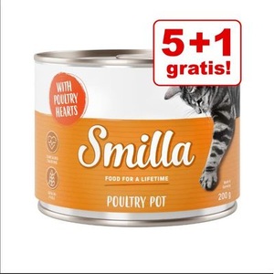 Smilla, Smilla Geflügeltöpfchen 6 x 200 g - zartes Geflügel mit Rind, Smilla Geflügeltöpfchen 6 x 200 g - zartes Geflügel mit Rind