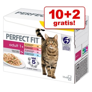Perfect Fit, Perfect Fit Mixpack - 12 x 85 g, Perfect Fit Cat Fit Adult Mix 12x85g