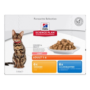 Hill´s Science Plan, Hill´s Science Plan Frischebeutel 12 x 85 g - Mature Adult Fleisch & Fisch Auswahl