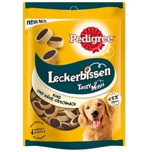 Pedigree, Pedigree Leckerbissen - Mini-Happen Käse & Rind (140 g), Pedigree Leckerbissen - 140 g Mini-Happen Käse & Rind