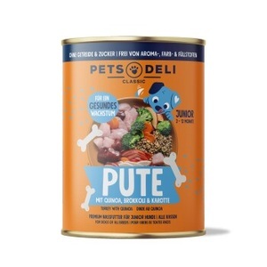 Pets Deli, Pets Deli Junior Pute mit Quinoa, Brokkoli & Karotte 6x400g, Pets Deli Junior Pute mit Quinoa, Brokkoli & Karotte 6x400g