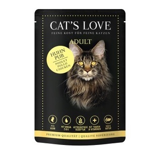 CAT'S LOVE, CAT'S LOVE Nassfutter Katze Adult in Gelee Classic Huhn pur mit Leinöl & Brennnessel 24x85 g, CAT'S LOVE Nassfutter Katze Adult in Gelee Huhn pur 24x85 g