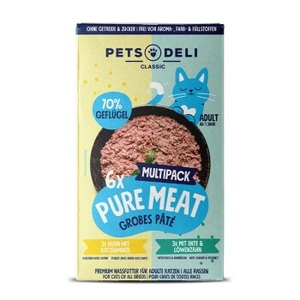 Pets Deli, Pets Deli Pure Meat Multipack, 6x 85g Ente & Huhn Nassfutter, Pets Deli Nassfutter Katze Adult Pure Meat Multipack Huhn & Ente 6x85 g