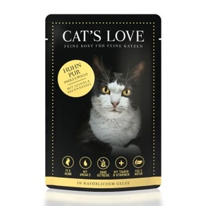CAT'S LOVE, CAT'S LOVE Nassfutter Katze Adult in Gelee Classic Huhn pur mit Leinöl & Brennnessel 24x85 g, CAT'S LOVE Nassfutter Katze Adult in Gelee Huhn pur 24x85 g