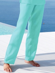 Peter Hahn, Hose aus 100% Leinen Peter Hahn blau