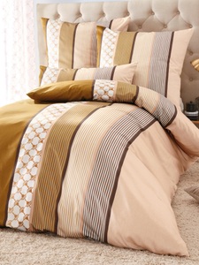 JOOP!, 2-teilige Bettwäsche-Garnitur aus Satin Joop! beige, Bettwäsche-Garnitur ca. 155x220cm / 80x80cm Joop! beige