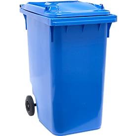 Jungheinrich PROFISHOP, Kunststoff-Mülltonne mit Rollen, 360 Liter, blau, Kunststoff-Mülltonne mit Rollen, 360 Liter, blau