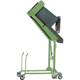 undefined, Mülltonnen-Kippstation MKS, für 120 & 240 l Tonnen, Ausschütth. 1480 mm, Kippw. 135°, bis 110 kg, Rollen, Handpumpe, RAL 6011, Mülltonnen-Kippstation MKS, für 120 & 240 l Tonnen, Ausschütth. 1480 mm, Kippw. 135°, bis 110 kg, Rollen, Handpumpe, RAL 6011