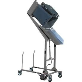undefined, Mülltonnen-Kippstation MKS, für 120 & 240 l Tonnen, Ausschütthöhe 1480 mm, Kippw. 135°, bis 110 kg, Rollen, Fusspumpe, RAL 7005, Mülltonnen-Kippstation MKS, für 120 & 240 l Tonnen, Ausschütthöhe 1480 mm, Kippw. 135°, bis 110 kg, Rollen, Fusspumpe, RAL 7005