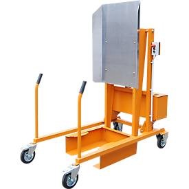 undefined, Mülltonnen-Kippstation MKS, für 120 & 240 l Tonnen, Ausschütthöhe 1480 mm, Kippwinkel 135°, bis 110 kg, Rollen, 12 V, RAL 2000, Mülltonnen-Kippstation MKS, für 120 & 240 l Tonnen, Ausschütthöhe 1480 mm, Kippwinkel 135°, bis 110 kg, Rollen, 12 V, RAL 2000