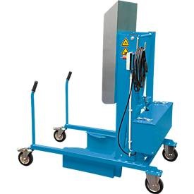 EUROKRAFTpro, Mülltonnen-Kippstation, Mülltonnen-Kippstation MKS, für 120 & 240 l Tonnen, Ausschütthöhe 1480 mm, Kippwinkel 135°, bis 110 kg, Rollen, 230 V, RAL 5012
