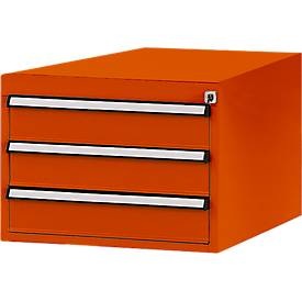 Manuflex, Manuflex ZB4631.2001 Gehäuse-Unterbau PROFI, Nutzhöhe 300 mm mit 3 Schubfächern. Für Werkbanktiefe 700 mm, Manuflex Schubladen-Unterbauten, für Werkbank Profi Tiefe 700 mm, rotorange