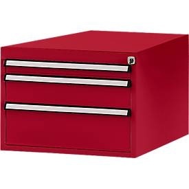 Manuflex, Manuflex ZB4681.3003 Gehäuse-Unterbau PROFI, Nutzhöhe 300 mm mit 3 Schubfächern. Für Werkbanktiefe 700 mm, Manuflex Schubladen-Unterbauten, für Werkbank Profi Tiefe 700 mm, rubinrot