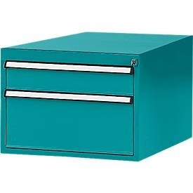 Manuflex, Manuflex ZB4581.5021 Gehäuse-Unterbau PROFI, Nutzhöhe 300 mm mit 2 Schubfächern. Für Werkbanktiefe 700 mm, Manuflex Schubladen-Unterbauten, für Werkbank Profi Tiefe 700 mm, wasserblau
