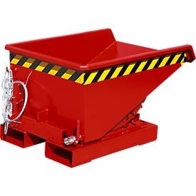 EUROKRAFTpro, Mini-Kippbehälter für Späne, eurokraft pro Mini-Kippbehälter für Späne, Volumen 0,15 m³, rot RAL 3000