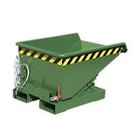 EUROKRAFTpro, Mini-Kippbehälter für Späne, eurokraft pro Mini-Kippbehälter für Späne, Volumen 0,15 m³, grün RAL 6011