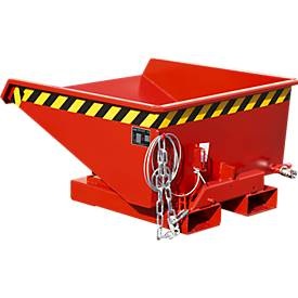 EUROKRAFTpro, Mini-Kippbehälter für Späne, eurokraft pro Mini-Kippbehälter für Späne, Volumen 0,225 m³, rot RAL 3000