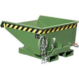 EUROKRAFTpro, Mini-Kippbehälter für Späne, eurokraft pro Mini-Kippbehälter für Späne, Volumen 0,225 m³, grün RAL 6011