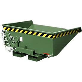 EUROKRAFTpro, Mini-Kippbehälter für Späne, eurokraft pro Mini-Kippbehälter für Späne, Volumen 0,275 m³, grün RAL 6011