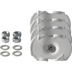 undefined, Montageset für Hygiene Rollo WIDMER, geeignet für Rasterdecken, 4 Halterungen + Schauben, Scheiben & Muttern, weiß, 