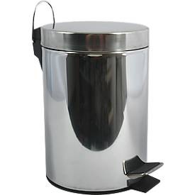 undefined, MSV Edelstahl-Treteimer mit Deckel, 12 Liter, Tretmechanismus, L 240 x B 240 x H 375 mm, silber
