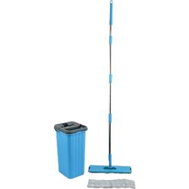 MSV Spirella, MSV Spirella Bodenwischer-Set, 4-tlg., Polypropylen (PP), blauschwarz, inkl. Besen, Eimer und 2 Wischmopps
