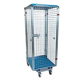 undefined, Rollbehälter, diebstahlsicher 5-seitig, mit Plastikboden mit Regenschutz, ab 5 Stk, Anti-Diebstahl-Behälter, mit Kunststoffboden, nestbar, Höhe 1.880 mm, ohne Zwischenboden