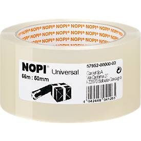 Nopi, NOPI Packband Universal, 66 m x 50 mm, transparent, NOPI Packband Universal, 66 m x 50 mm, transparent