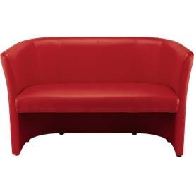 NowyStyl, NowyStyl Zweisitzer-Sofa CLUB DUO, Kunstleder (100% Polyester), voll gepolstert, Sitzhöhe 455 mm, rot, NowyStyl Zweisitzer-Sofa CLUB DUO, Kunstleder (100% Polyester), voll gepolstert, Sitzhöhe 455 mm, rot