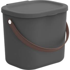Rotho, ROTHO - Aufbewahrungsbox ALBULA - anthrazit - recyceltes Material - 20/23.5/20.8 cm, Aufbewahrungsbox 6L, anthrazit