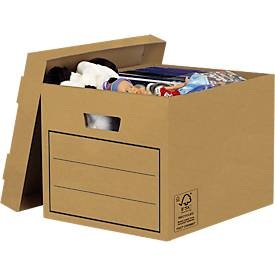 Bankers Box, Aufbewahrungsbox BANKERS BOX® Serie Earth, stapelbar, FSC®-zertifizierter Karton, B 320 x T 390 x H 250 mm, braun, 10 Stück, Aufbewahrungsbox Bankers Box, 10 Stück, B 320 x T 390 x H 260 mm, B-Flute Wellpappe, braun