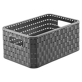 Rotho, ROTHO Korb COUNTRY A5, Rotho Korb , 1115208853 , Dunkelgrau , Kunststoff , 18.5x12.6 cm , 003294022405