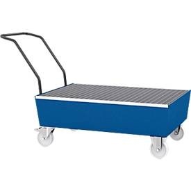 asecos, Auffangwanne ASECOS, Stahl, fahrbar, mit Gitterrost, 200 l Auffangvolumen, B 850 x T 1450 x H 1150 mm, lackiert, Auffangwanne ASECOS, Stahl, fahrbar, mit Gitterrost, 200 l Auffangvolumen, B 850 x T 1450 x H 1150 mm, lackiert