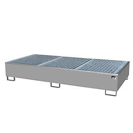 bauer, Auffangwanne BAUER AW 1000-2/PE mit Gitterrost, 2x 1000 l IBC, B 2665 x T 1315 x H 440 mm, grau, Auffangwanne BAUER AW 1000-2/PE mit Gitterrost, 2x 1000 l IBC, B 2665 x T 1315 x H 440 mm, grau