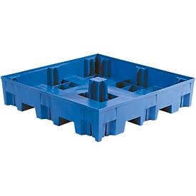 undefined, PE-Auffangwanne für 200-l-Fässer, Tragfähigkeit 950 kg/m² LxBxH 1220 x 1230 x 220 mm Auffangvolumen 285 l, ohne Gitterrost, asecos® Auffangwanne aus PE, 1x 200 l, HxBxT 275 x 1.235 x 1.235 mm, ohne Gitterrost