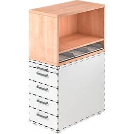 undefined, Aufsatzregal , für Standcontainer, 1 Fachboden, Nussbaum-Dekor, Aufsatzregal , für Standcontainer, 1 Fachboden, Nussbaum-Dekor
