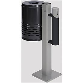VAR, Abfalleimer/Ascher-Kombination, anthrazit/anthrazit/silber, Abfalleimer/Ascher-Kombination, anthrazit/anthrazit/silber