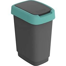 Rotho, Abfalleimer Rotho TWIST, 10 l, 2 Öffnungsmöglichkeiten, Kunststoff, grün, Abfalleimer Rotho TWIST, 10 l, 2 Öffnungsmöglichkeiten, Kunststoff, grün