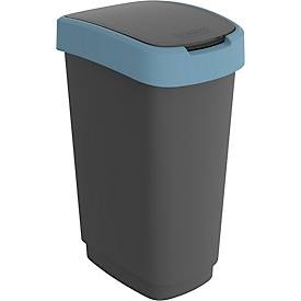 Rotho, Abfalleimer Rotho TWIST, 50 l, 2 Öffnungsmöglichkeiten, Kunststoff, blau, Abfalleimer Rotho TWIST, 50 l, 2 Öffnungsmöglichkeiten, Kunststoff, blau