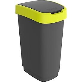 Rotho, Abfalleimer Rotho TWIST, 50 l, 2 Öffnungsmöglichkeiten, Kunststoff, limonengrün, Abfalleimer Rotho TWIST, 50 l, 2 Öffnungsmöglichkeiten, Kunststoff, limonengrün